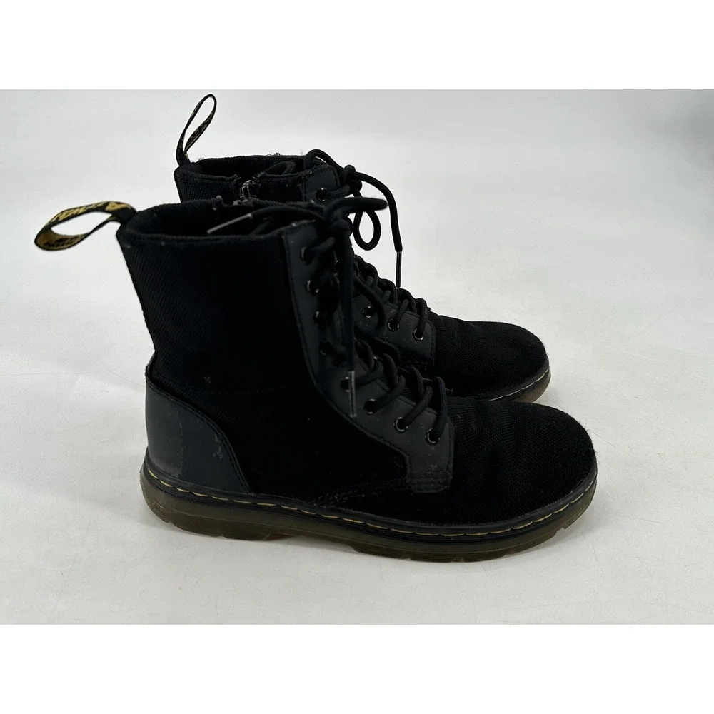 Dr. Martens COMBS J Gray Poly Round Toe Lace Up/Zip Ankle Boots Kid's Size 3‎